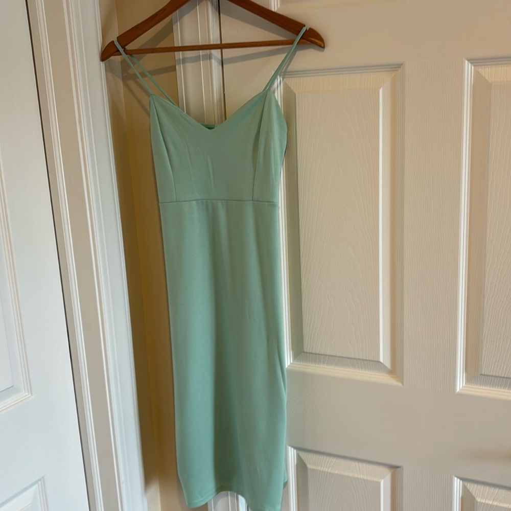 Maternity Strap Dress in Sage Green